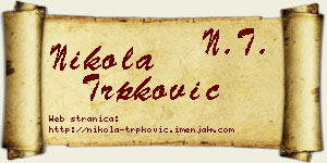 Nikola Trpković vizit kartica